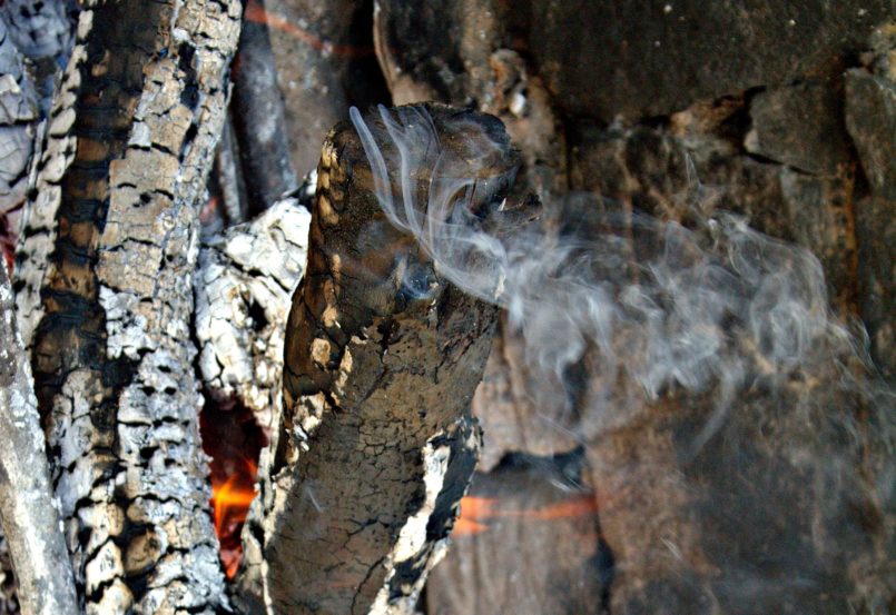 Izgara İçin Odun Ateşi Köz Olmak Üzere