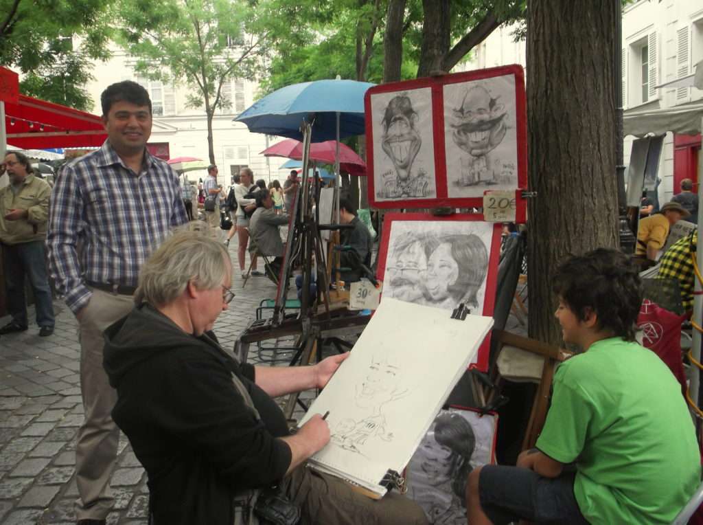 Ressamlar Tepesi (Place du Tertre) Anı Karikatürü