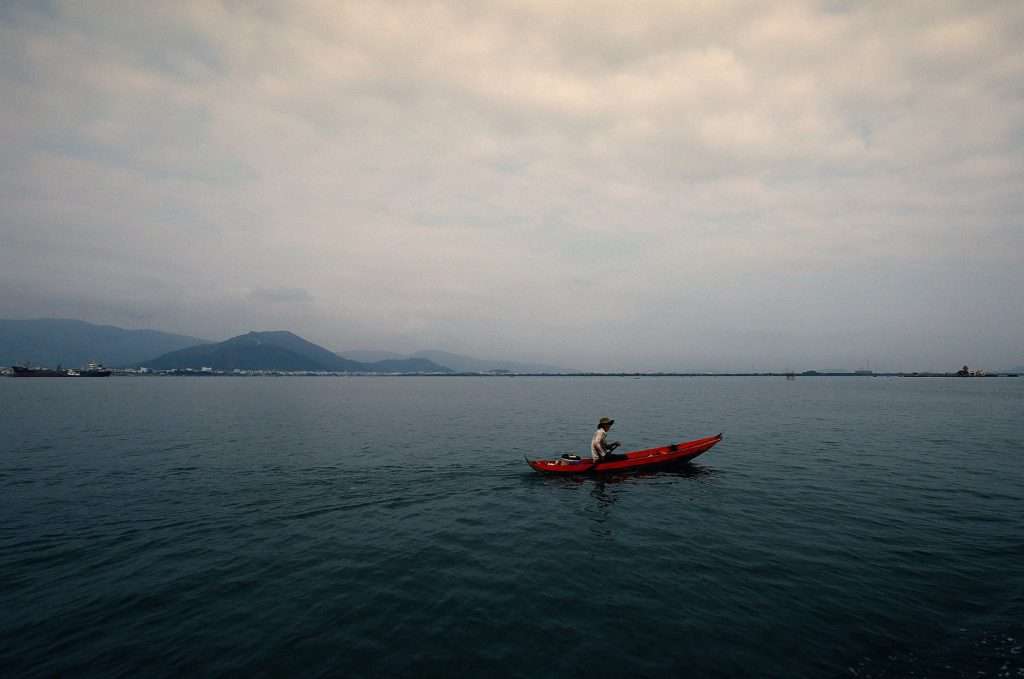 A fisherman departs from Fisherman's Port