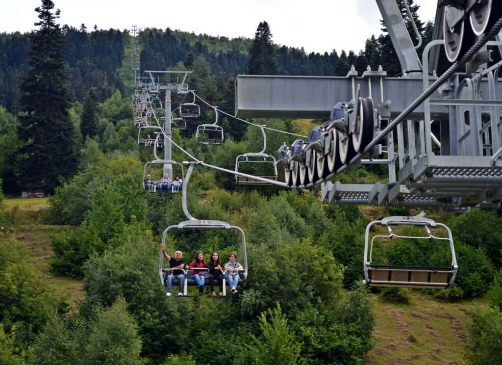 Mestia ski lift climbing to Hatsvali