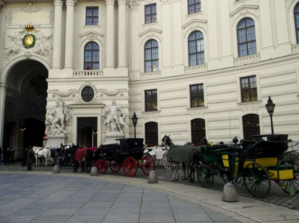 Hofburg İmparatorluk Sarayı (Hofburg Wien) Fiaker At Arabaları