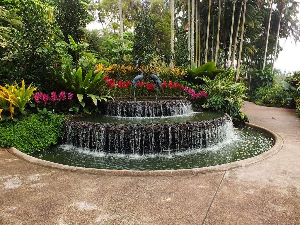Ulusal Orkide Bahçesi (National Orchid Garden) Crane Fountain