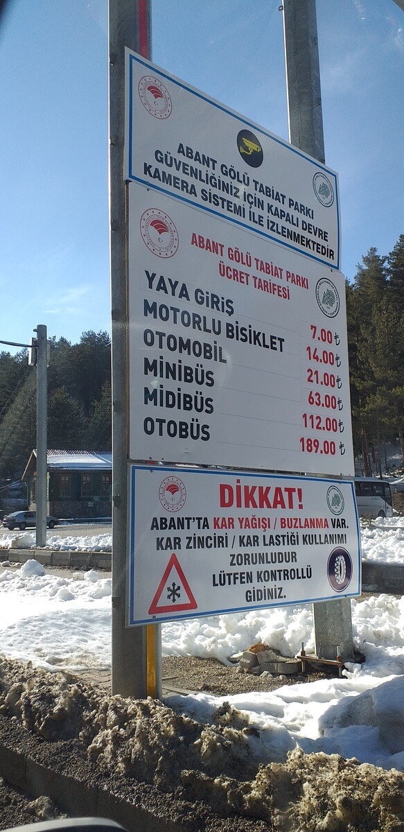 Abant Gölü Tabiat Parkı Giriş Ücreti